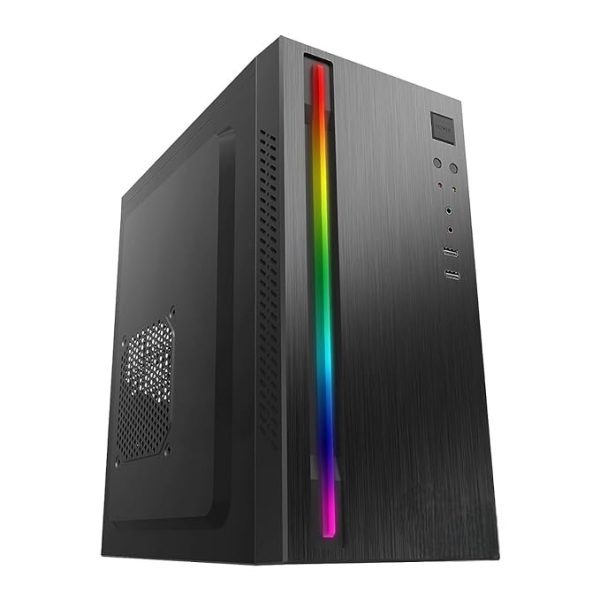 mu Gold Range Desktop PC (Core i3-4100/16 GB RAM/ 500 GB SSD/HD Graphics 4000/ HDMI/VGA/Ethernet/WiFi/Win-10) Basic Software Installed (Black with RGB Ligths) (i341-16-500)